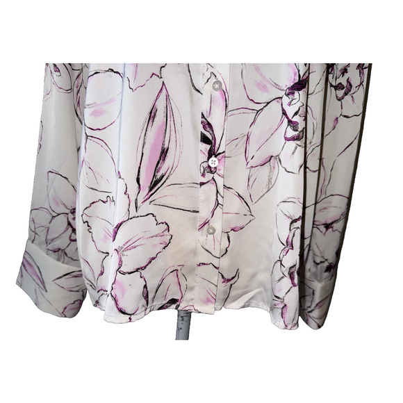Rachel Zoe Floral Print Shirt with Classic Collar and Long Sleeve Size M - Picture 6 of 13